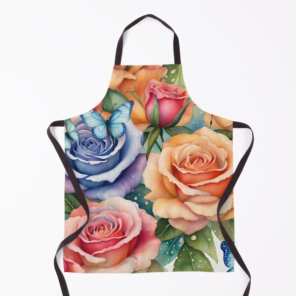 Item preview, Giant Rainbow Dewy Roses and Butterflies designed and sold by Shelley Loewnau-Jones Studio.