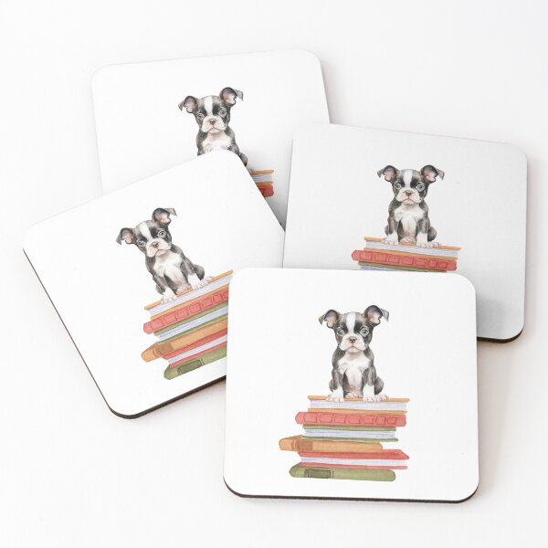 Item preview, Boston Terrier Puppy And Books designed and sold by TheAnimalZ00.