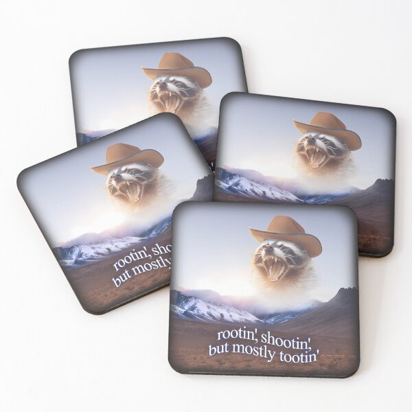 Item preview,  Rootin Shootin But Mostly Tootin Cowboy Raccoon Word Art designed and sold by BriaBatten.