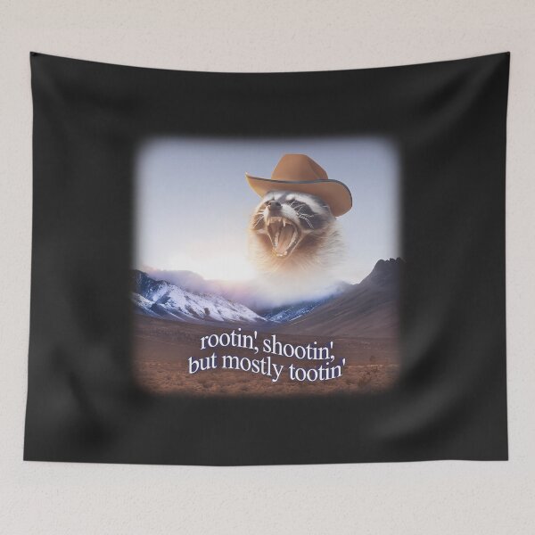 Item preview,  Rootin Shootin But Mostly Tootin Cowboy Raccoon Word Art designed and sold by BriaBatten.