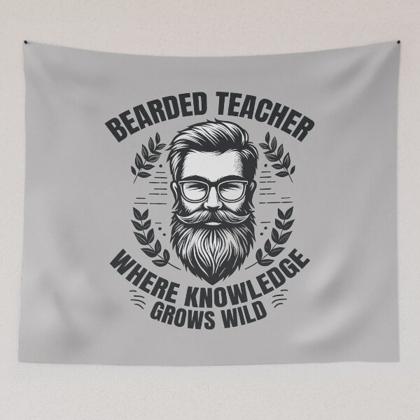 Item preview, Bearded Teacher Quote - Where Knowledge Grows Wild designed and sold by Daqomm.