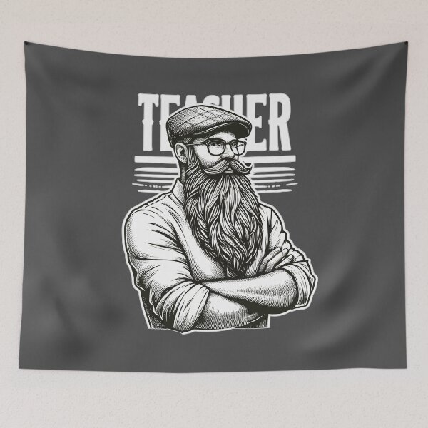 Item preview, Bearded Teacher: Funny Jokes Christmas appreciation Gift designed and sold by Daqomm.