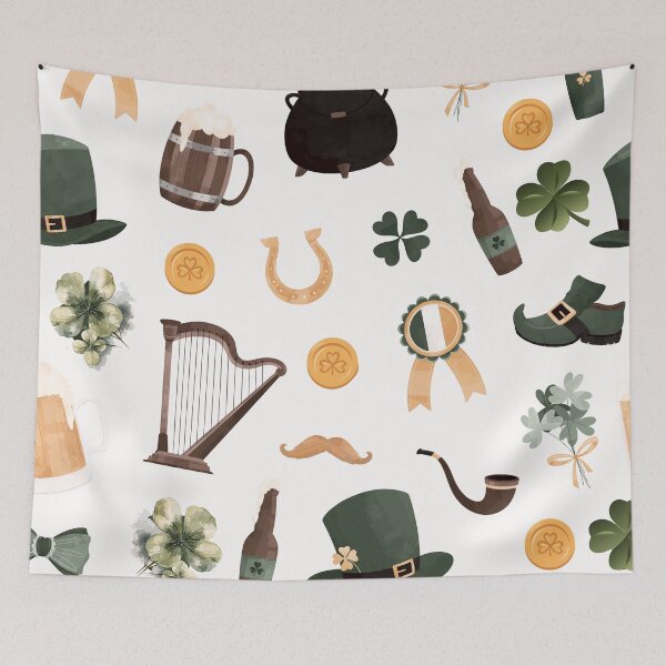 Item preview, Vintage shamrock Background designed and sold by wildwhimsical.