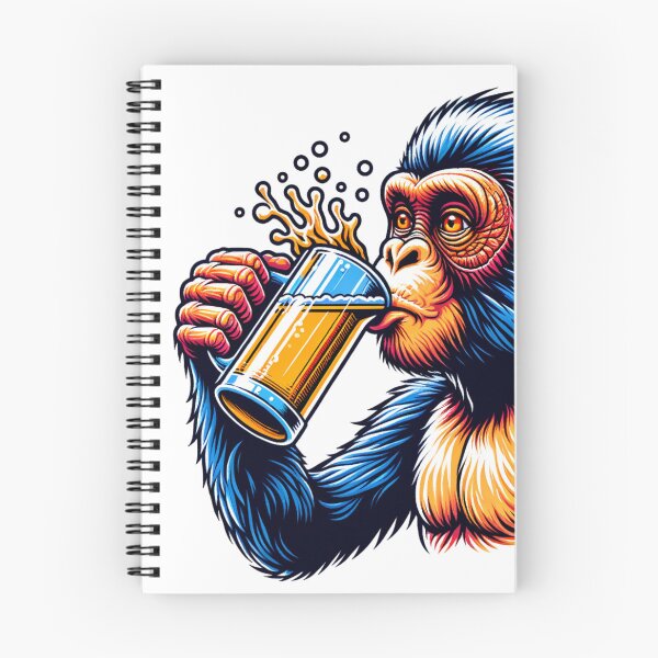 Item preview, Young Ape Cheers: Monkey Drinking Beer Design designed and sold by LATINOERRANTES.