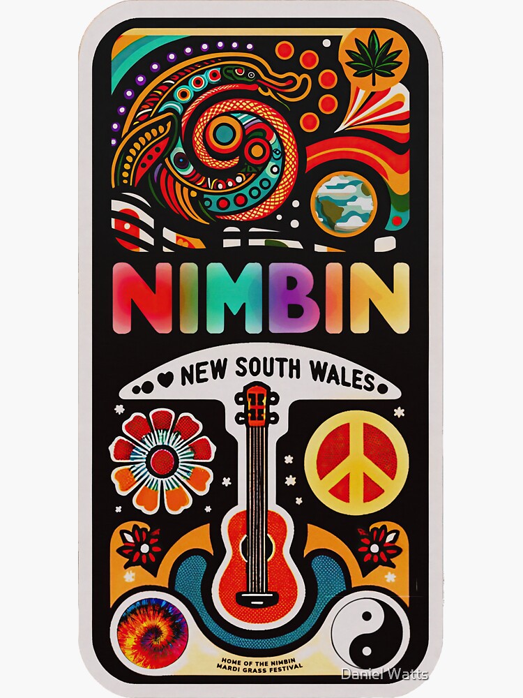 Thumbnail 3 of 3, Sticker, Nimbin New South Wales designed and sold by DanJohnDesign.