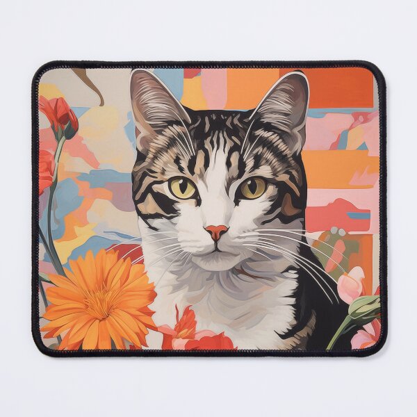 Item preview, Cute cat and flower in oil painting style designed and sold by Jirayut Srimuang.