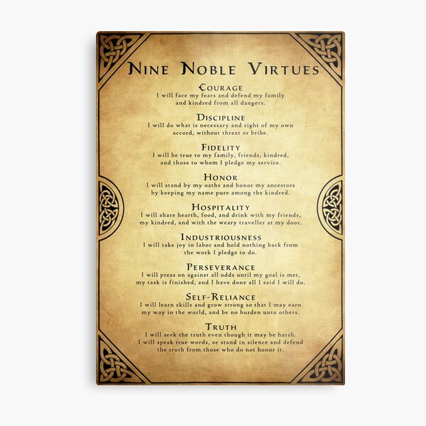 Nine Noble Virtues Metal Print
