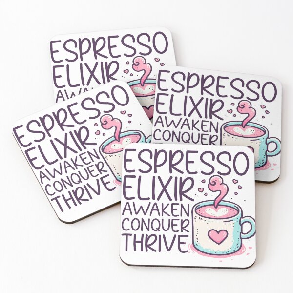 Item preview, Espresso Elixir Awaken Conquer Thrive designed and sold by RuggedCocoShop.