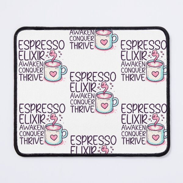Item preview, Espresso Elixir Awaken Conquer Thrive designed and sold by RuggedCocoShop.