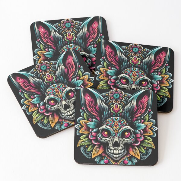 Item preview, Colorful Skull Easter Bunny Rabbit Rock Roll Tattoo Style designed and sold by Horizon Cartoon.