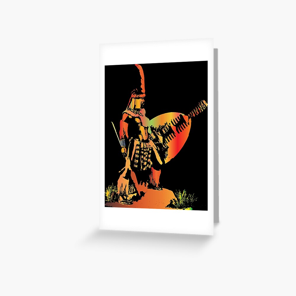 Zulu King Shaka Zulu Greeting Card By Johnnyssandart Redbubble