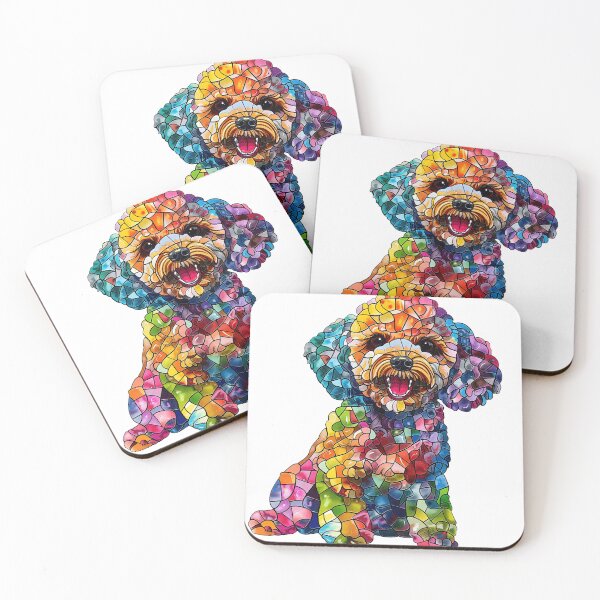 Item preview, Perro caniche feliz Arte de vidrieras designed and sold by Kar114.