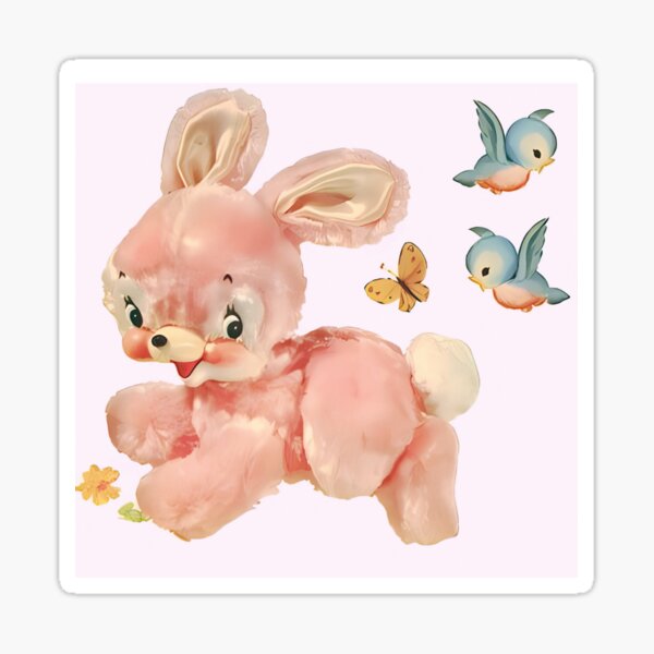 Item preview, Vintage Retro Kawaii Kitsch Baby Bunny Rabbit Easter Spring Meyercord Animal designed and sold by knickeryknackry.
