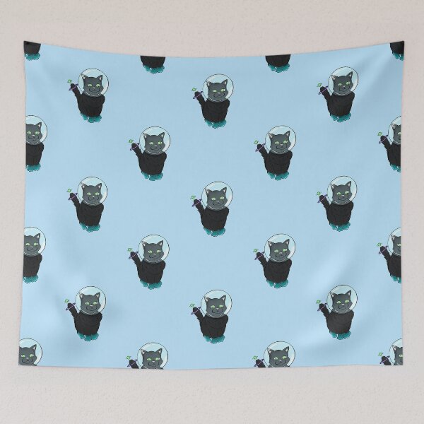 Item preview, Space cat (black fur) designed and sold by ikigaiartist.