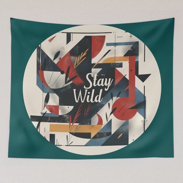 Item preview, Contemporary Expression: 'Stay Wild' Geometry" designed and sold by Ace Apparel  Attire.