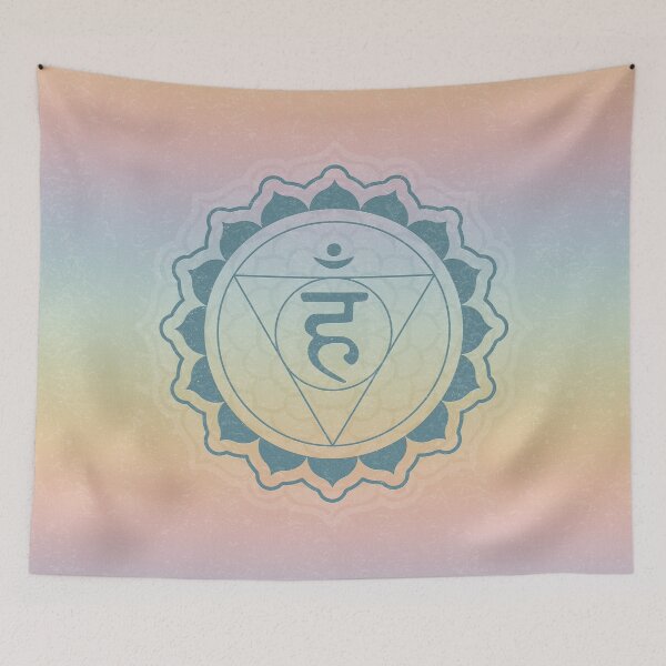 Item preview, Throat Chakra Mandala - Rainbow Sorbet + Peacock designed and sold by Irene Estelle.