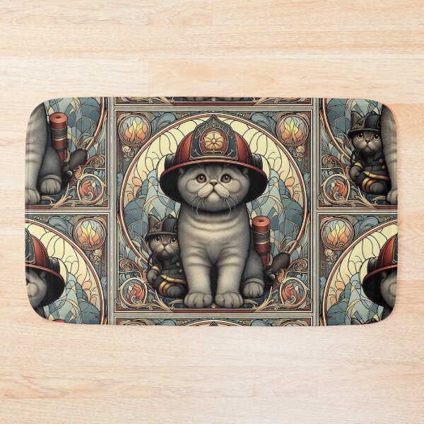 Item preview, Exotic Short Hair Kitty Firefighter designed and sold by Nonshape.