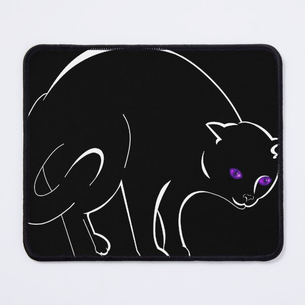 Item preview, Faithful/Pounce: Black Cat w/Violet Eyes (Dark Bkgd) designed and sold by MptR.