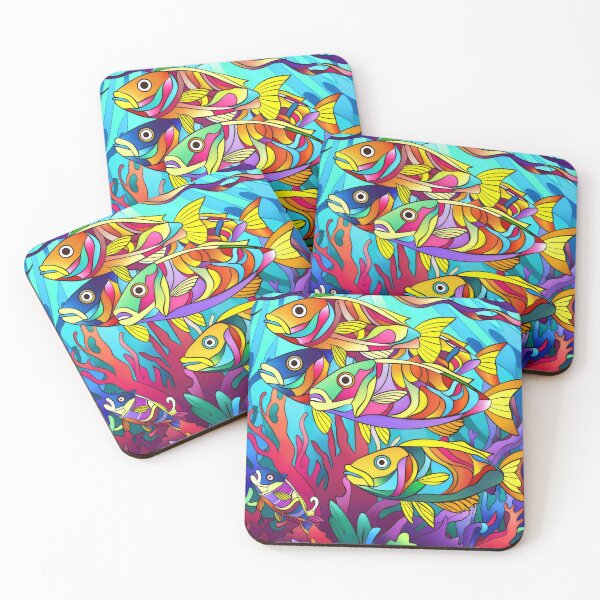 Item preview,  Beautiful colourful stain glass fish in the sea designed and sold by CoolCrazyQuirky.