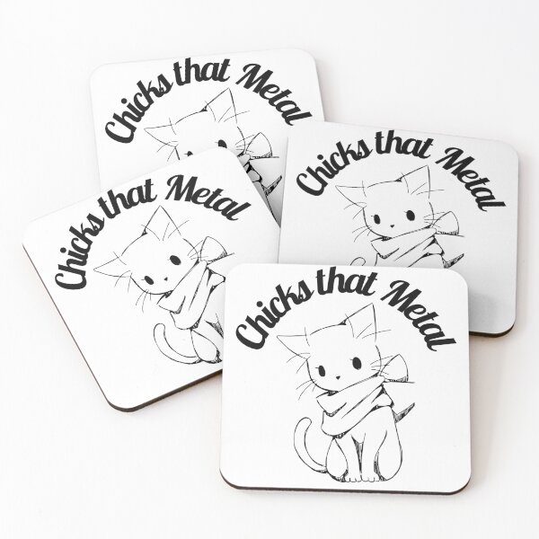 Item preview, Unit 713 Chicks That Metal White Cat designed and sold by Unit713-Shop.