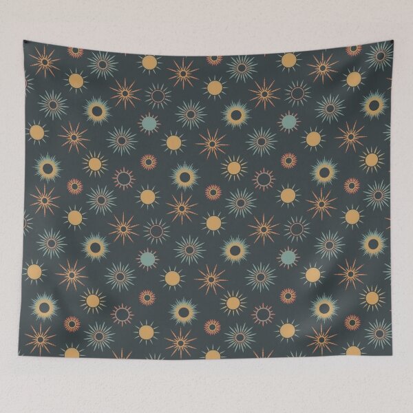 Item preview, Sunny Welcome Vibes Seamless Standard Repeat in Blue, Pink and Orange designed and sold by ThomaHouse.