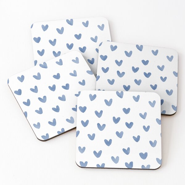 Item preview, Indigo Blue Love Hearts Watercolor Seamless Pattern designed and sold by owliedesign.