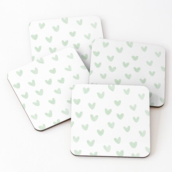Item preview, Sage Love Hearts Watercolor Seamless Pattern designed and sold by owliedesign.