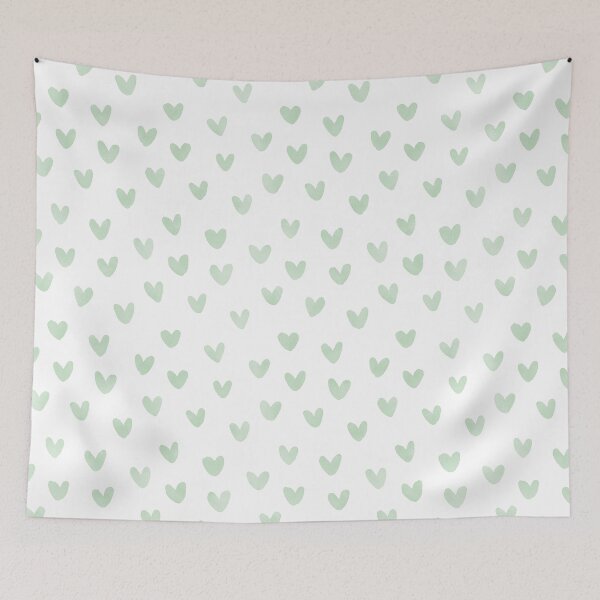 Item preview, Sage Love Hearts Watercolor Seamless Pattern designed and sold by owliedesign.