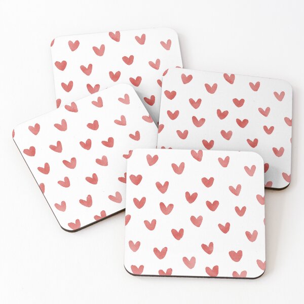 Item preview, Red Love Hearts Watercolor Seamless Pattern designed and sold by owliedesign.