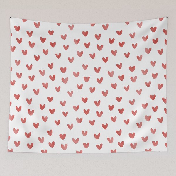 Item preview, Red Love Hearts Watercolor Seamless Pattern designed and sold by owliedesign.