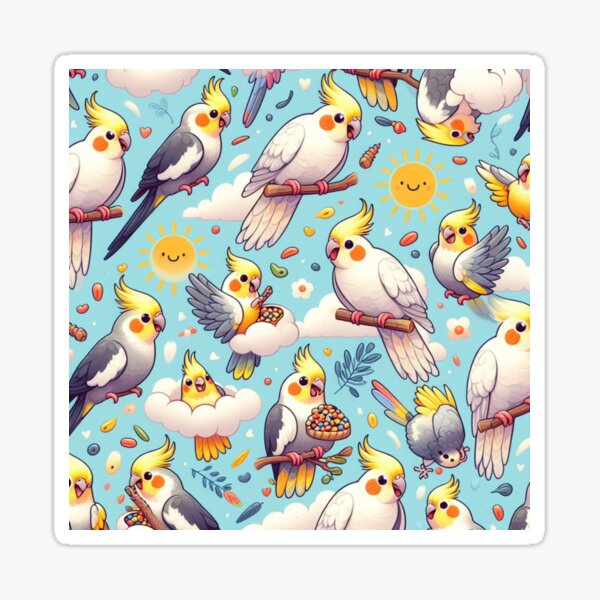 Item preview, Cockatiels Galore - pattern cockatiel art designed and sold by wedad01.
