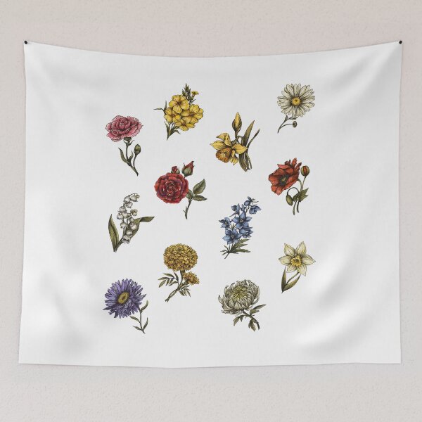 Item preview, 12 Birth Month Flowers designed and sold by patternjp.