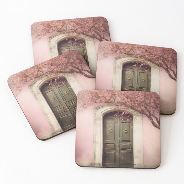 Item preview, Paris Door. Old Door. Vintage Door. Pink Door. Brown Door. Old Door and Blooming Tree designed and sold by maxa0109.