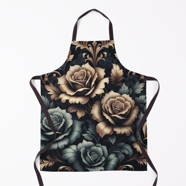 Item preview, Dusty Blue & Tan Damask Roses designed and sold by DesignsByPrnces.