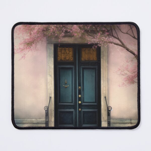 Item preview, Paris Door. Old Door. Vintage Door. Blue Door. Navy Door. Old Door and Blooming Tree designed and sold by maxa0109.