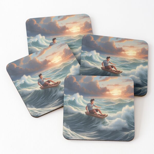 Item preview, Waves skiing at sunset designed and sold by islam gamal.
