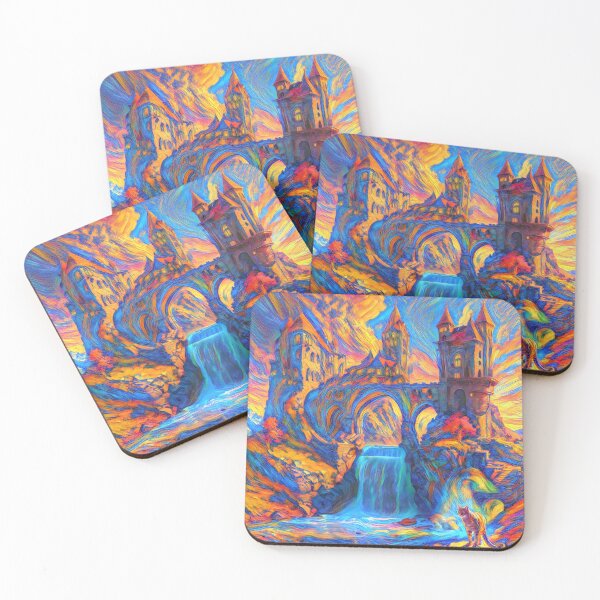 Item preview, Stylised castle and cat. DeepDream designed and sold by blackhalt.