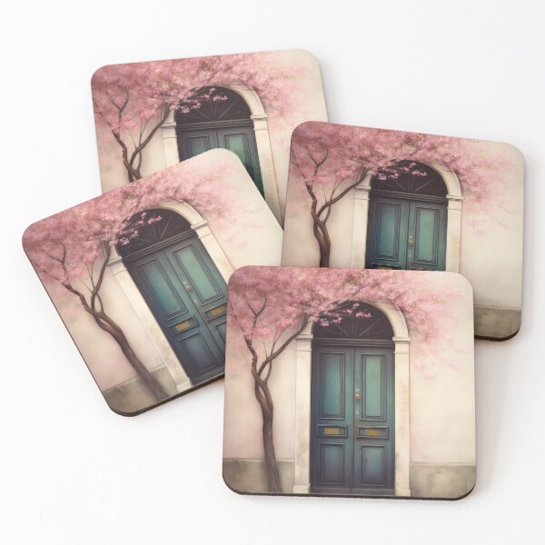 Item preview, Paris Door. Old Door. Vintage Door. Blue Door. Navy Door. Old Door and Blooming Tree designed and sold by maxa0109.