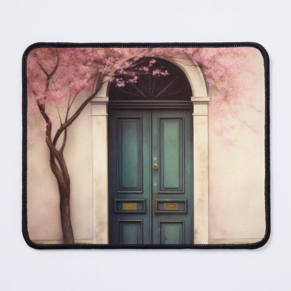 Item preview, Paris Door. Old Door. Vintage Door. Blue Door. Navy Door. Old Door and Blooming Tree designed and sold by maxa0109.