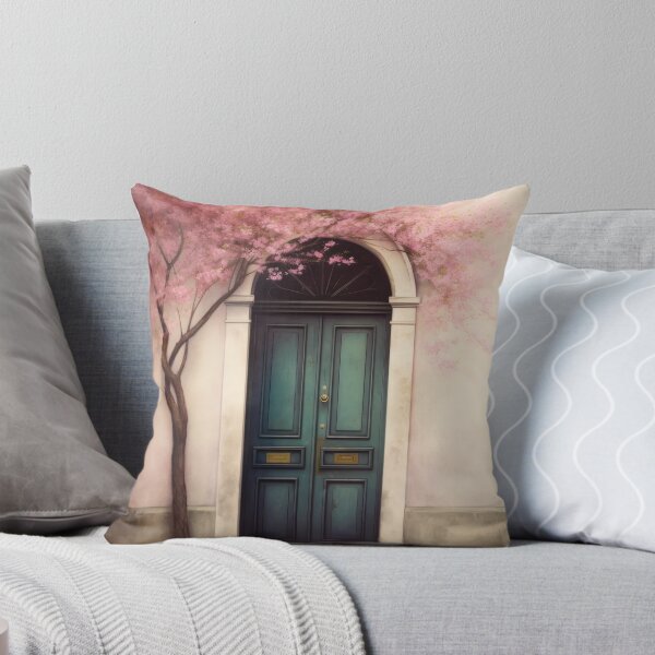 Item preview, Paris Door. Old Door. Vintage Door. Blue Door. Navy Door. Old Door and Blooming Tree designed and sold by maxa0109.