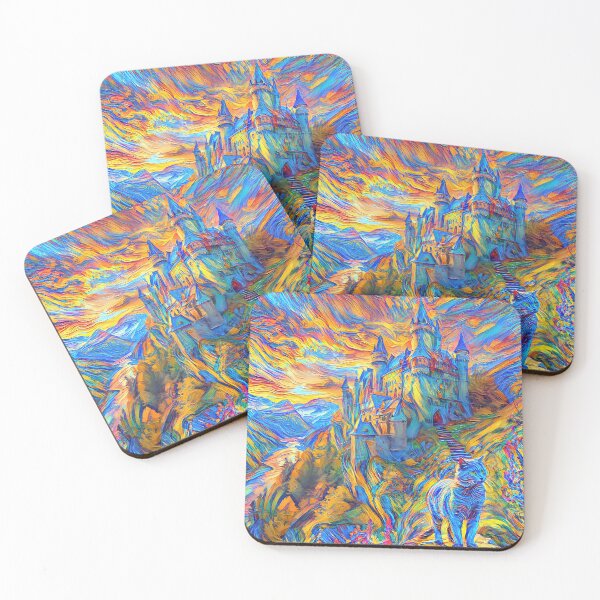 Item preview, Stylised castle and cat. DeepDream designed and sold by blackhalt.