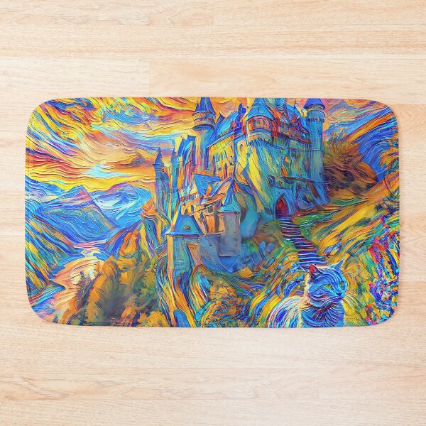 Item preview, Stylised castle and cat. DeepDream designed and sold by blackhalt.