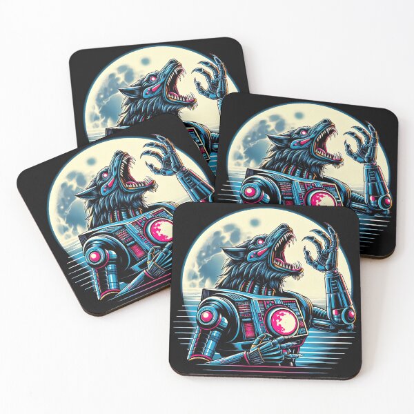 Item preview, Cyborg Werewolf Full Moon Howl Sci-Fi Horror Fan  designed and sold by SpookshowDesign.