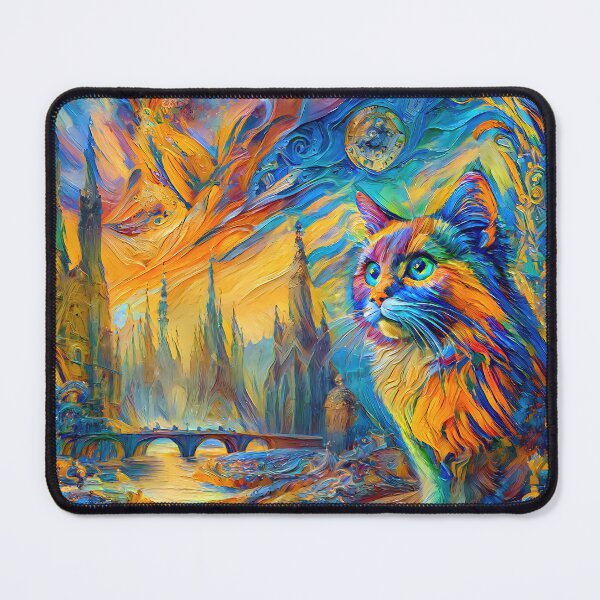 Item preview, Stylised castle and cat. DeepDream designed and sold by blackhalt.
