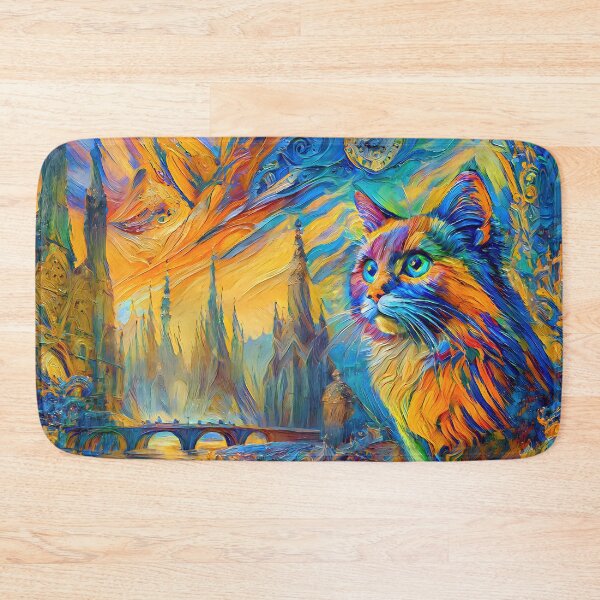 Item preview, Stylised castle and cat. DeepDream designed and sold by blackhalt.