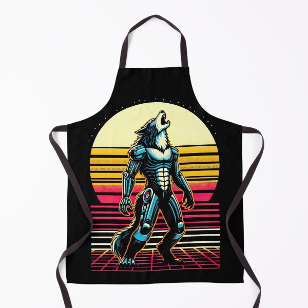 Item preview, Retro Cyborg Werewolf Full Moon Howl Sci-Fi Horror Fan designed and sold by SpookshowDesign.