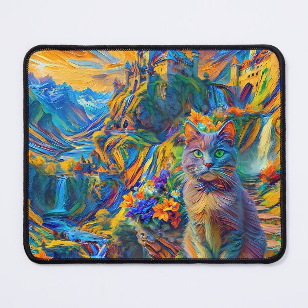 Item preview, Stylised castle and cat. DeepDream designed and sold by blackhalt.