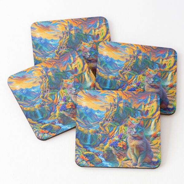 Item preview, Stylised castle and cat. DeepDream designed and sold by blackhalt.
