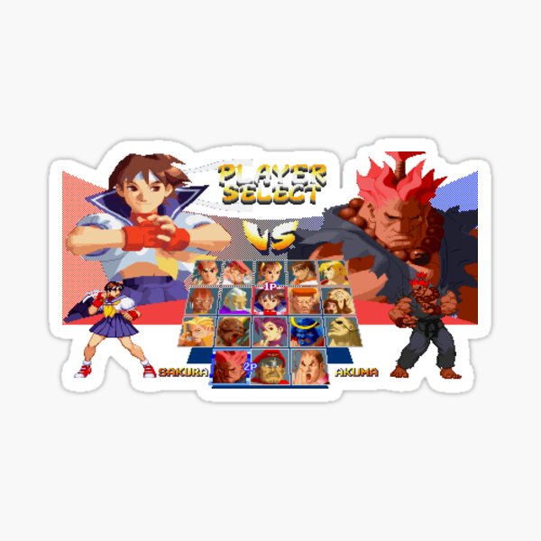 Item preview, Street Fighter Alpha / Zero 2 Character Select Screen Sakura vs Akuma designed and sold by retropixels06.