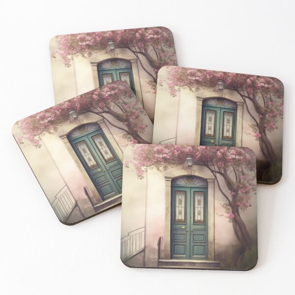 Item preview, Paris Door. Old Door. Vintage Door. Green Door. Navy Door. Old Door and Blooming Tree designed and sold by maxa0109.